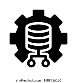 sever setting vector glyph flat icon 