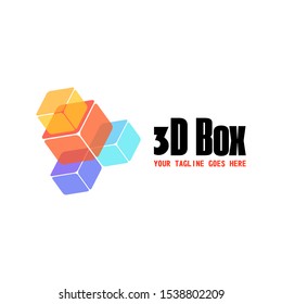 several 3D boxes are stacked image graphic icon logo design abstract concept vector stock. Can be used as a symbol associated with Illustration