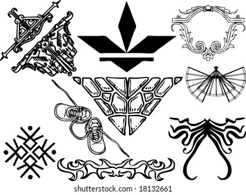 Several abstract design elements