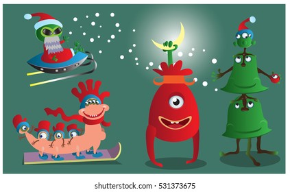 Several aliens who came to our planet.