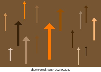 Several arrows of an orange color looking up for graphic resource