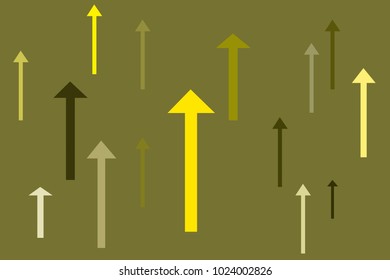 Several arrows of an yellow color looking up