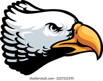 Several bald eagle head vector