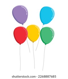 several balloons in various cute colors, perfect for festival themed designs, birthdays in EPS form