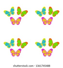Several beautiful multicolored butterflies on the background. Seamless Wallpaper pattern. 