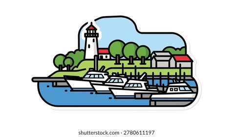 several boats moored at dockside