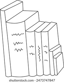 several books stacked vertically together illustration doodle