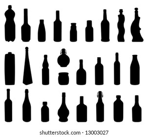 Several bottles type silhouettes