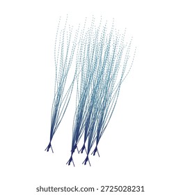 Varios Paquetes de subgrupos florales artificiales delgados y flexibles en tonos de azul y blanco, atados juntos en la base, diseñados con fines decorativos.