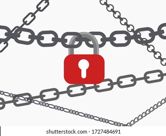 Chain with a padlock Royalty Free Stock SVG Vector