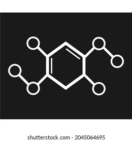 several circles connected by lines attach to a hexagon