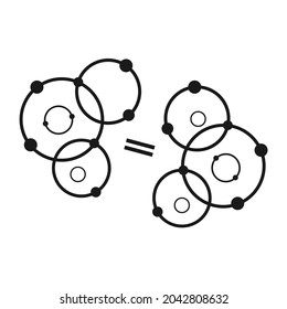 several circles are intertwined with an equal sign in the middle