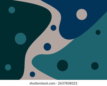 Several circles on top of some organic shape in celestial green colors