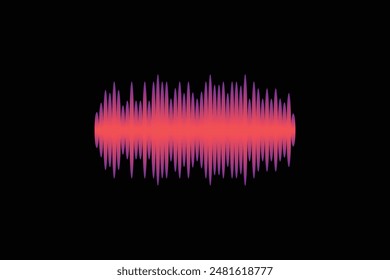 Several colored abstract sound waves colorful editable