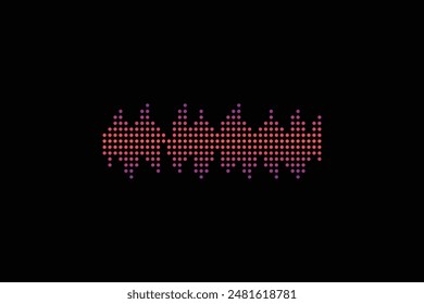 Several colored abstract sound waves colorful editable
