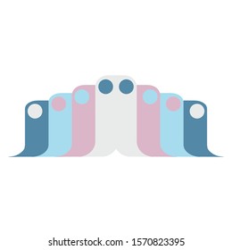 Several colorful circles and rectangles arranged neatly in a pattern like a king's crown. This elegant template can be used for gift covers, fashions, wallpapers, websites, book covers and logos.