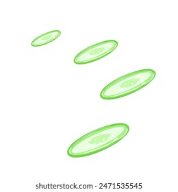 varias rodajas de pepino sin fondo