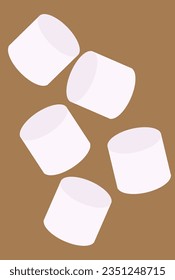 several cylinders of marshmallows vector illustration