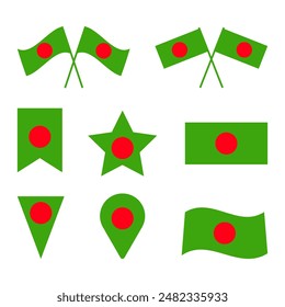 several different flags of Bangladesh Bangladesh national flag collection. Flag of Bangladesh