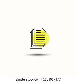 Several documents black vector icon on white background.