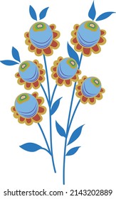 Varias flores en el archivo twigs.Vector.