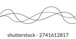Several flowing, wavy, and intertwined lines create an abstract and dynamic pattern, isolated on a pristine white background.