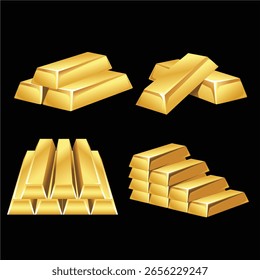 Varias formas de arreglos de barras de oro