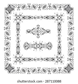 Several frames decorated abstract ornament