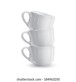 Several frey cups over white. Vector design. 