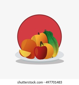 several fruit icon emblem image 