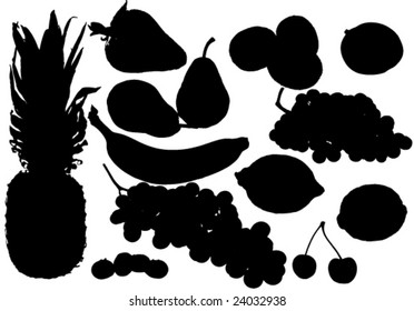 Several fruit silhouettes