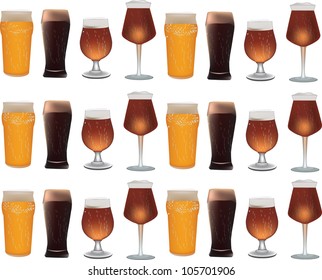 several glasses of beer