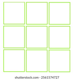 several green dividing line checkered boxes without background