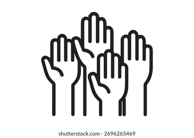 Várias mãos são mostradas alcançando-se, representando a ação coletiva.