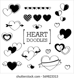 Several Heart Doodles