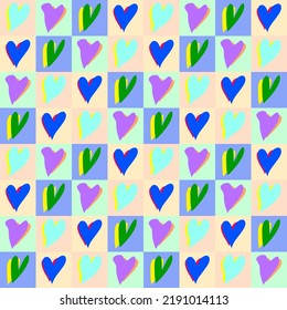 Several hearts are enclosed in a square frame.