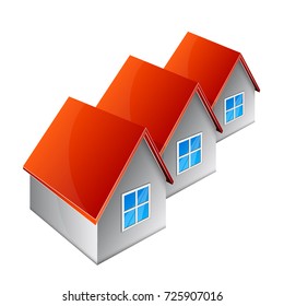 Several houses vector design