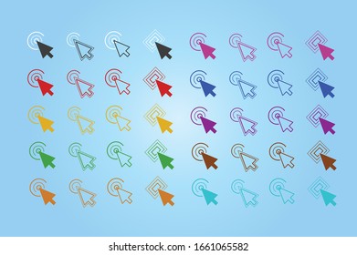 Several Icons Clicking Cursors Stock Vector (Royalty Free) 1661065582 ...
