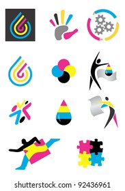 Varios iconos de impresión. Ilustración del vector