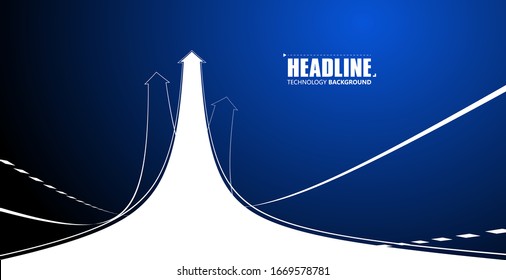 Several interlaced extended arrows symbolize the moral of growth and promotion, vector illustration.