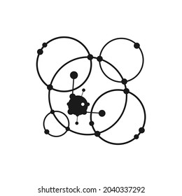 several interlocking circles and a molecule in them