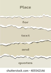 Several layers of ripped paper, using as a background. Vector ripped paper elements.