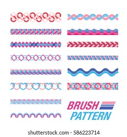 Several Line pattern. Pastel Brush pattern. Colorful curve for line pattern.