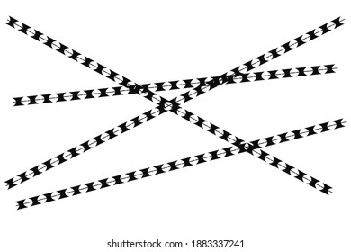 Several lines of  barbed wire 