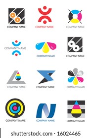 Several logos for use on a company logo. Vector illustration