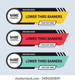 Several lower thirds with yellow - attractive template banner