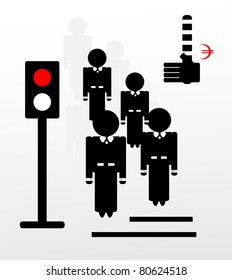 several man on the road