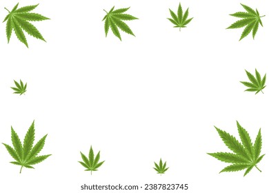 varias hojas de marihuana que forman un marco, sin antecedentes