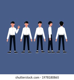 Several Men Different Standing Positions Stock Vector (Royalty Free ...