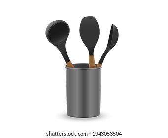 Several models of spoons placed in a cup